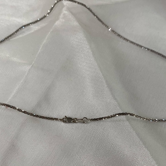 14K WHITE GOLD sparkle chain REAL GOLD 18” - Picture 9 of 15